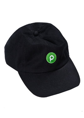 Black ball cap with Publix P logo on the front.