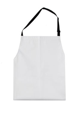 White vinyl apron